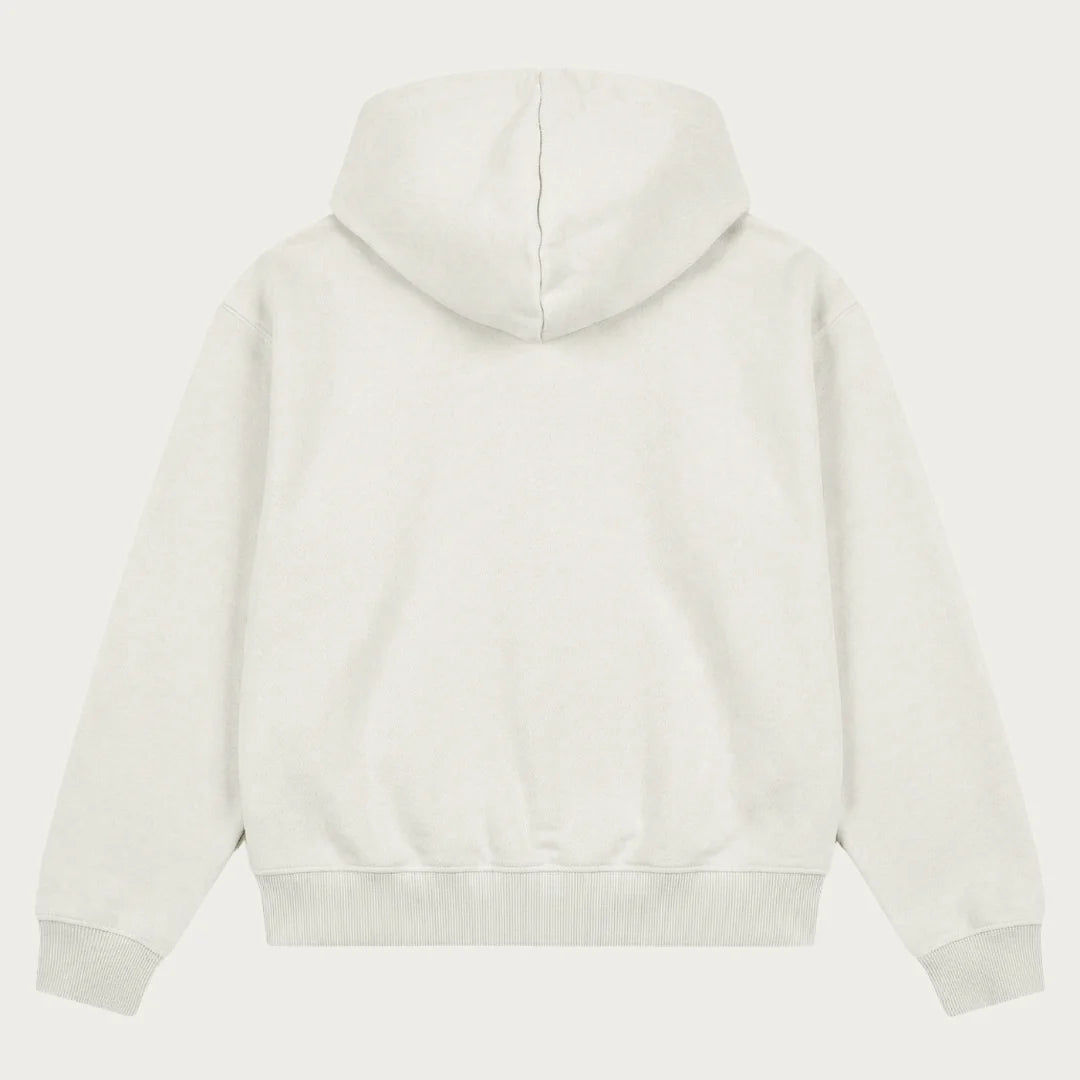 CREAM BASIC ZIP HOODIE
