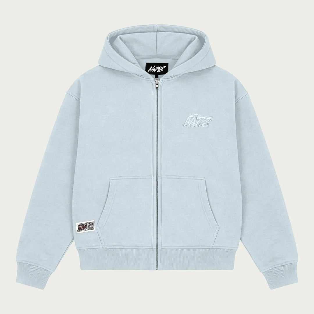 BABY BLUE BASIC ZIP HOODIE