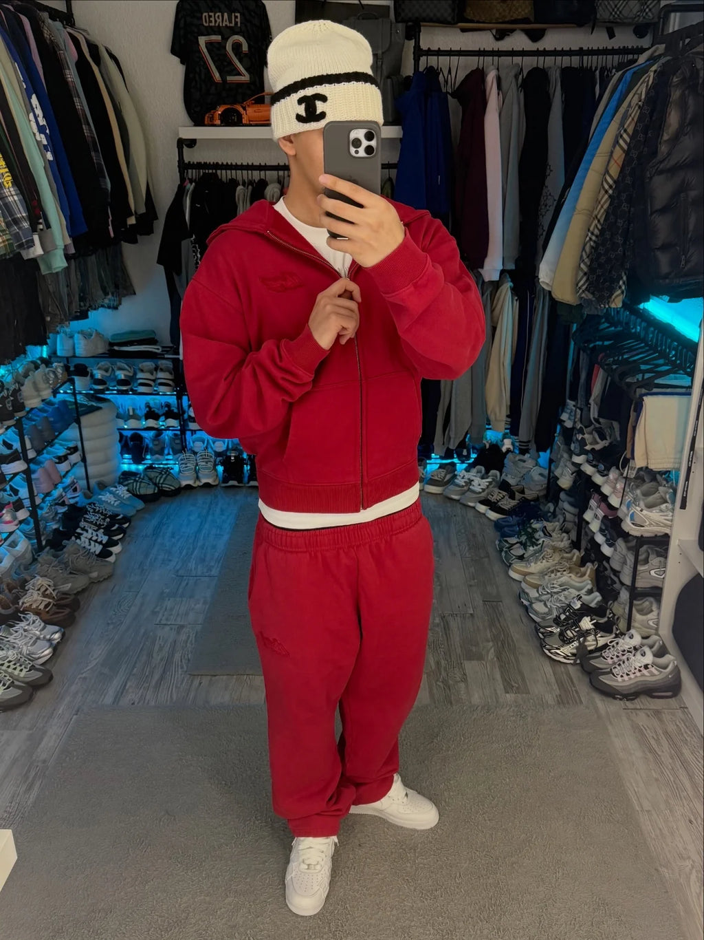 RED BASIC OPEN LEG JOGGER