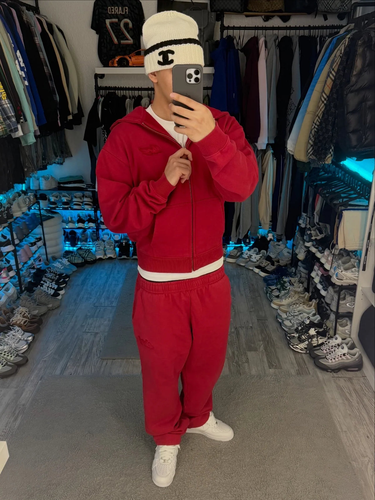 RED BASIC OPEN LEG JOGGER