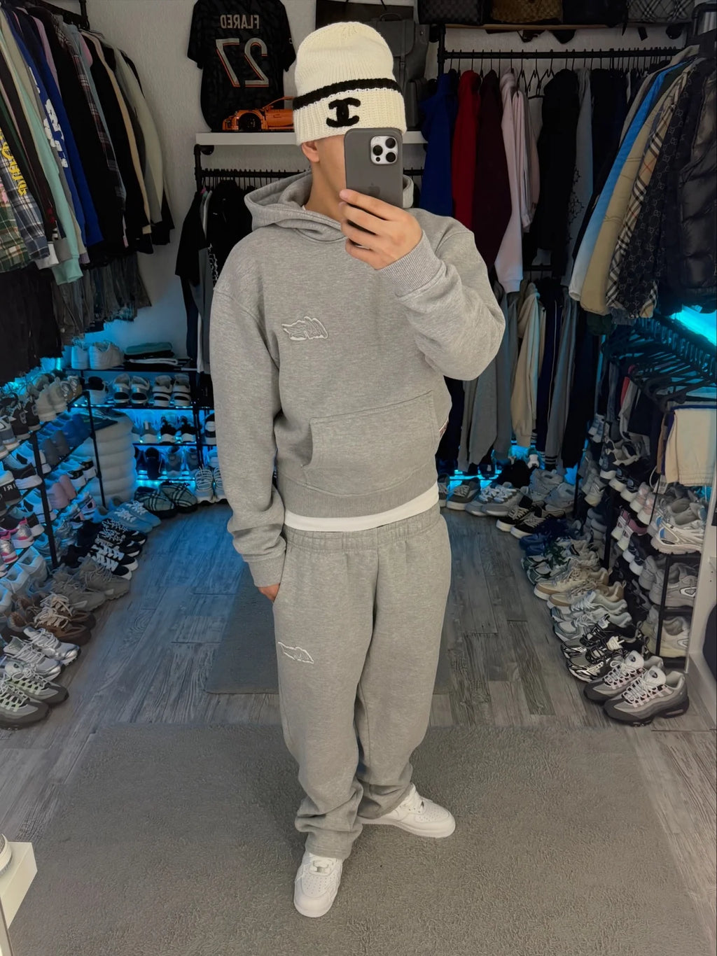 GREY BASIC OPEN LEG JOGGER
