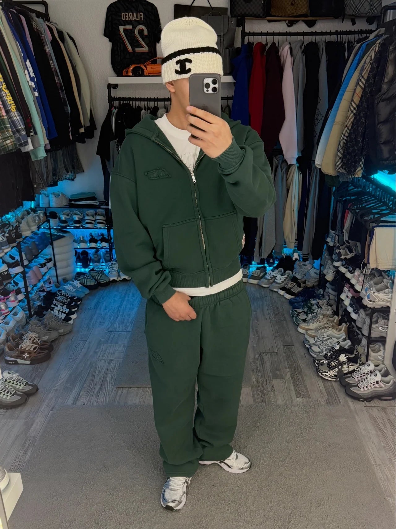 DARK GREEN BASIC ZIP HOODIE