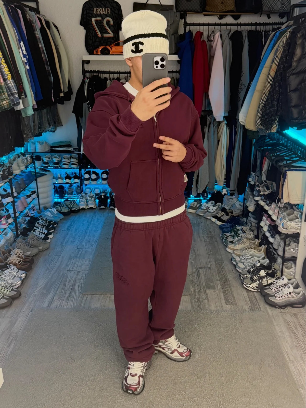 PURPLE BASIC OPEN LEG JOGGER