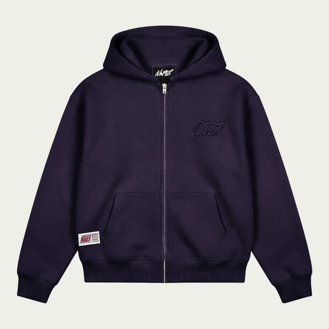 DARK PURPLE BASIC ZIP HOODIE