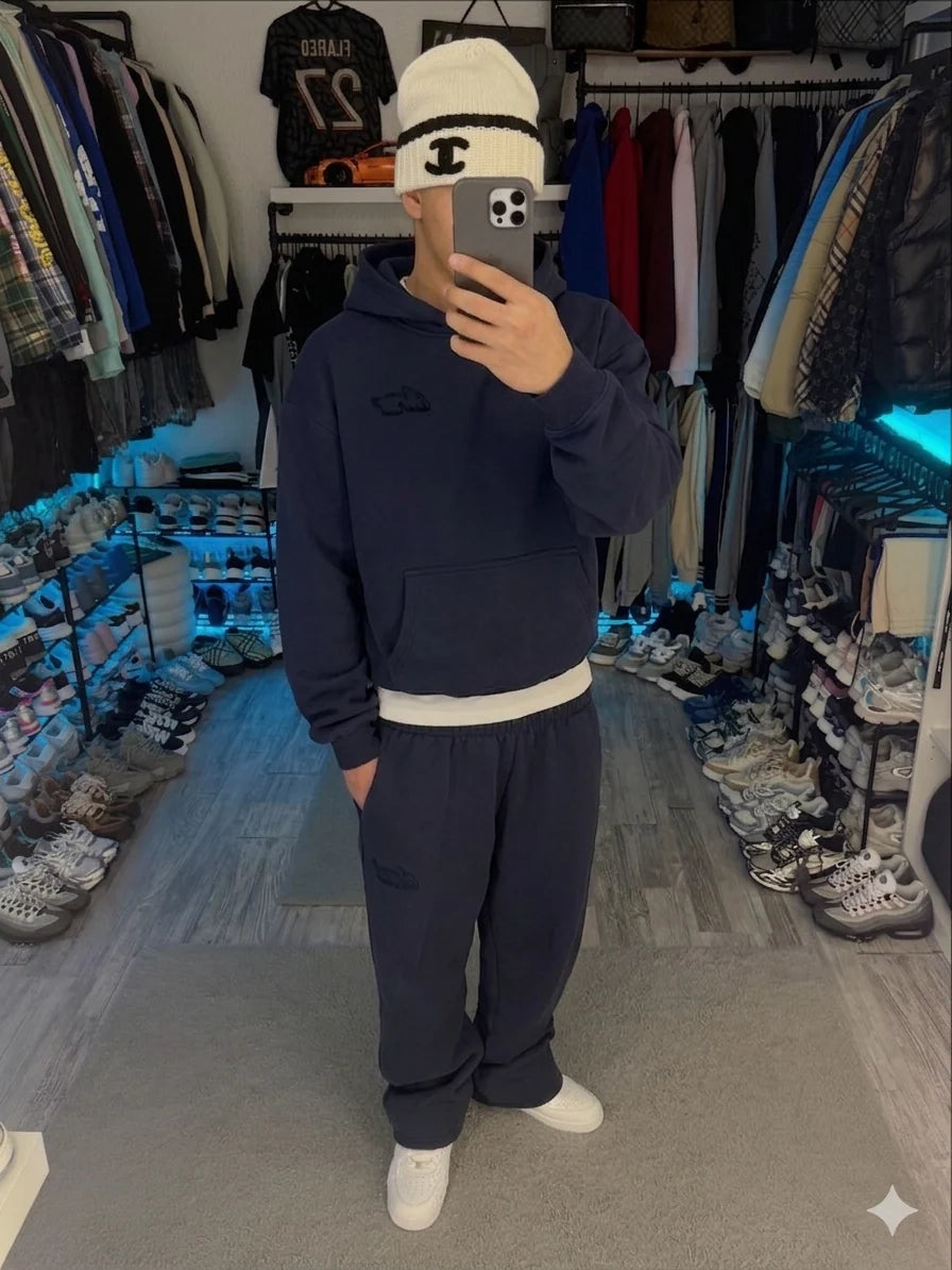 NAVY BASIC HOODIE