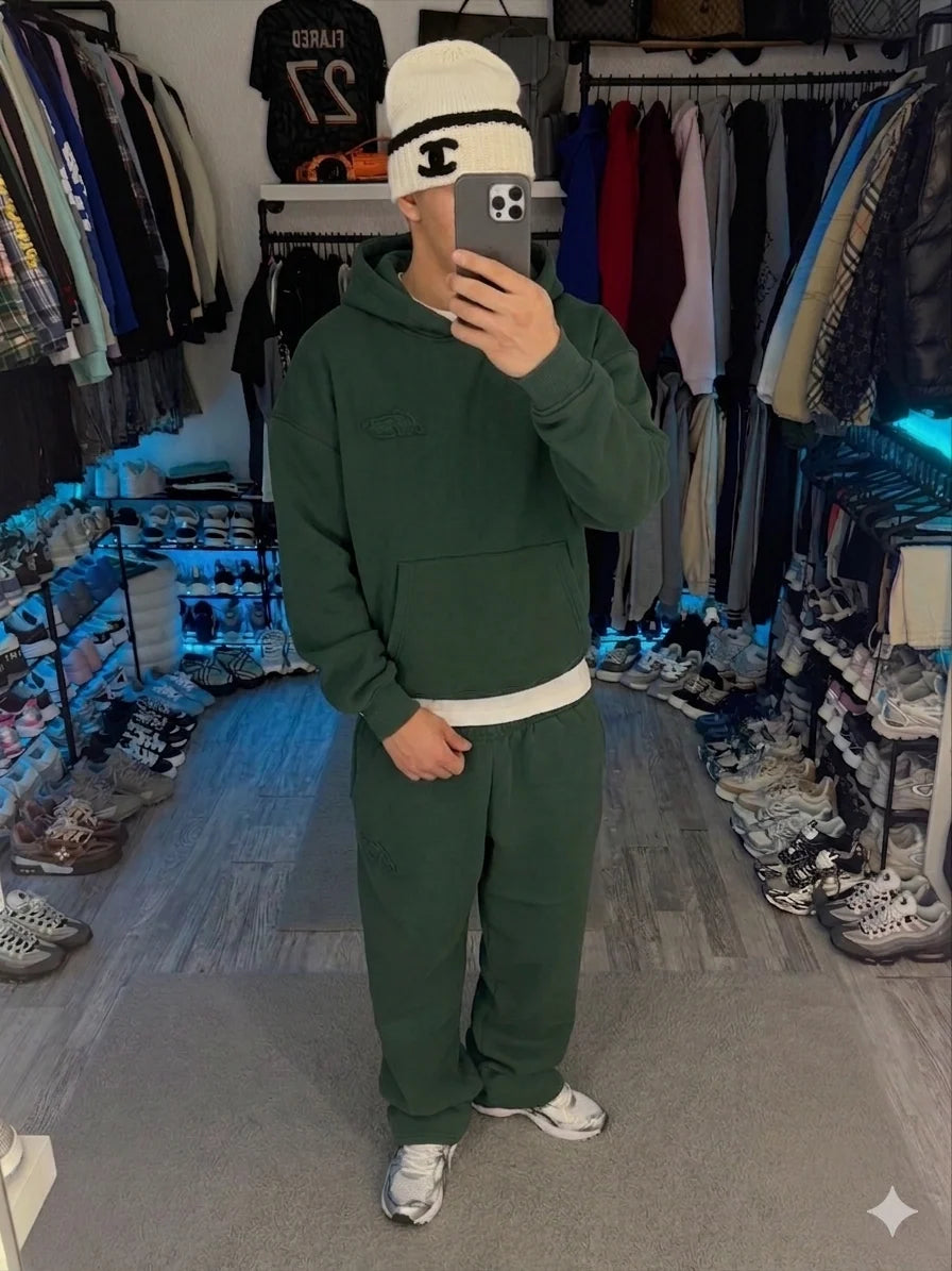 DARK GREEN BASIC HOODIE