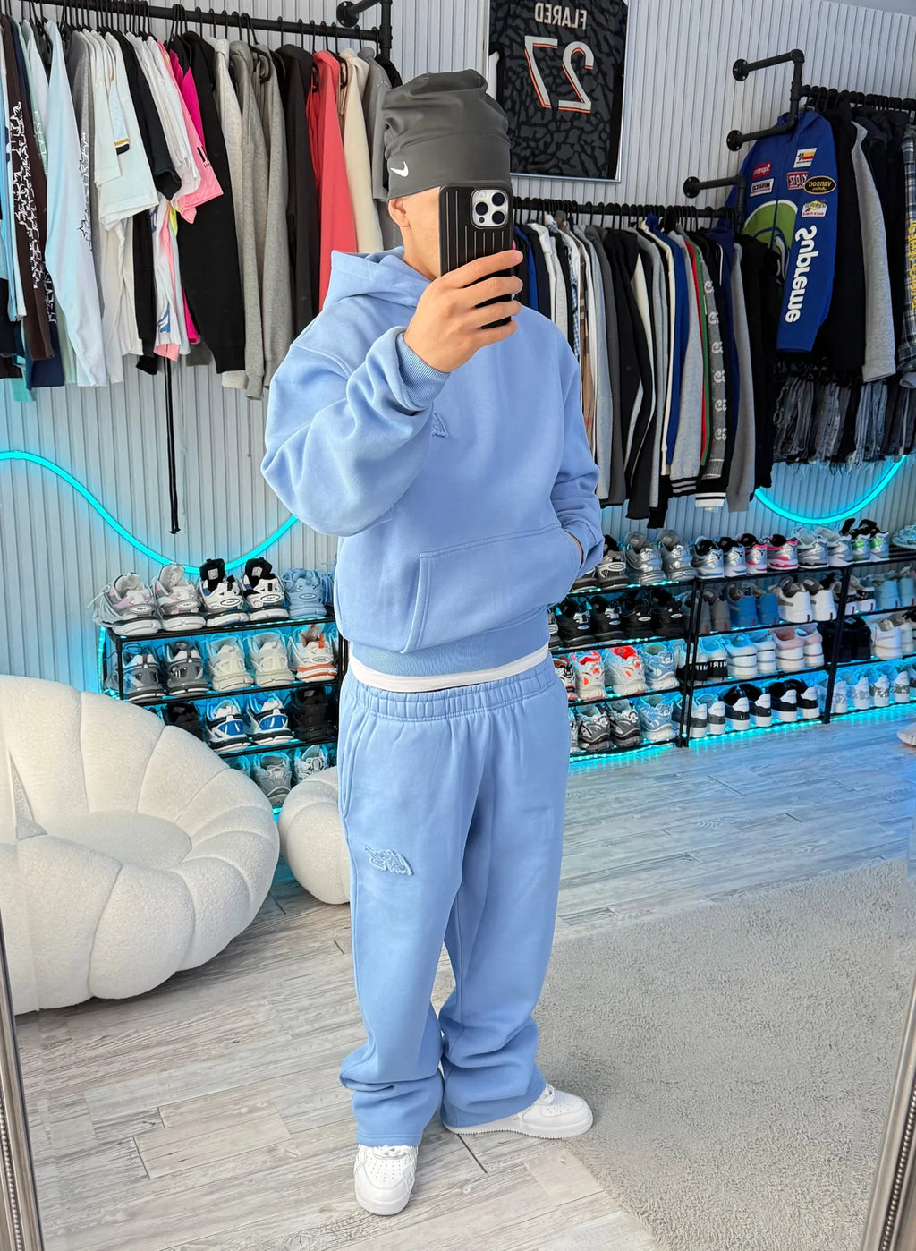 SKY BLUE BASIC OPEN LEG JOGGER