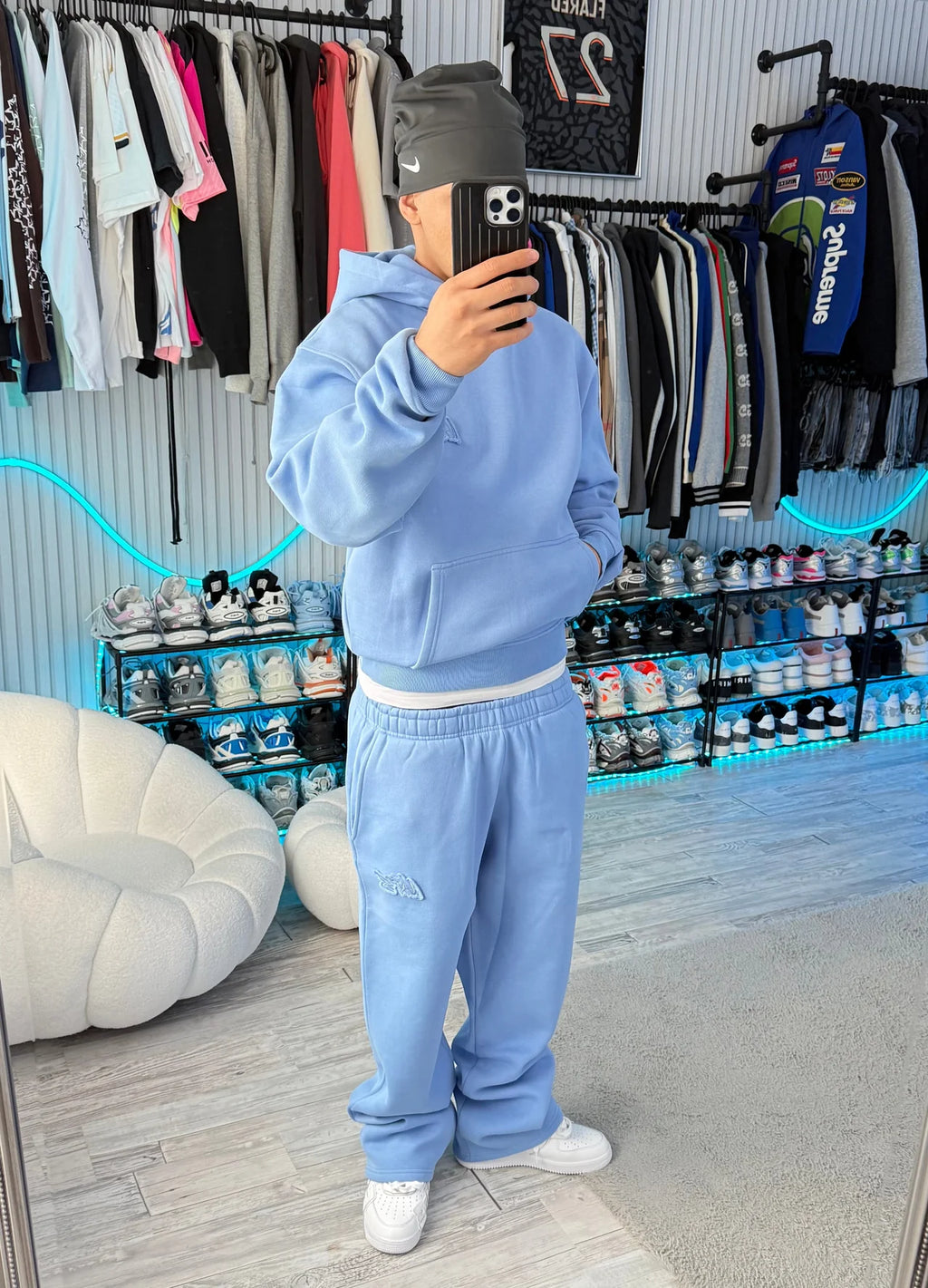 SKY BLUE BASIC HOODIE