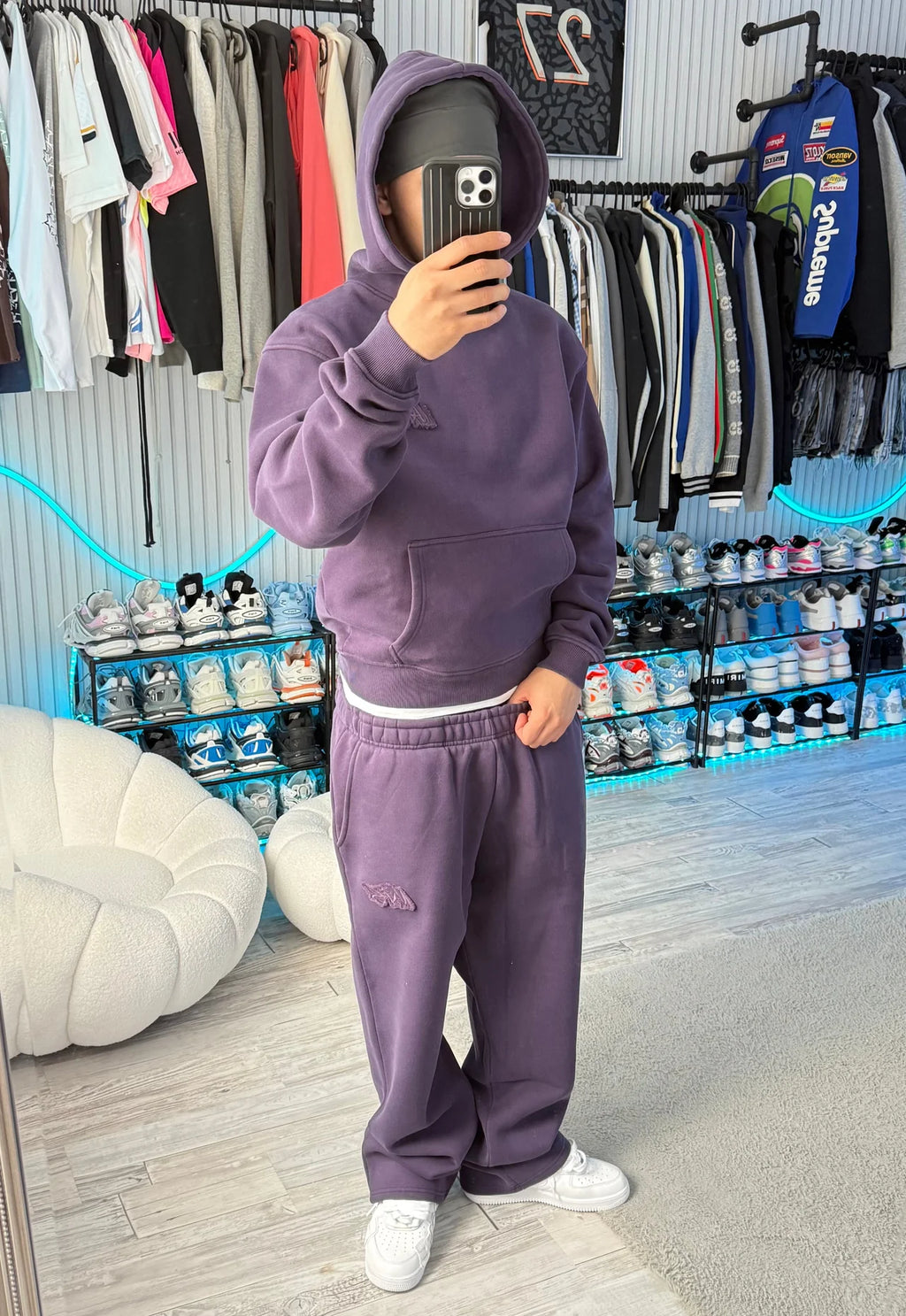 DARK PURPLE BASIC OPEN LEG JOGGER