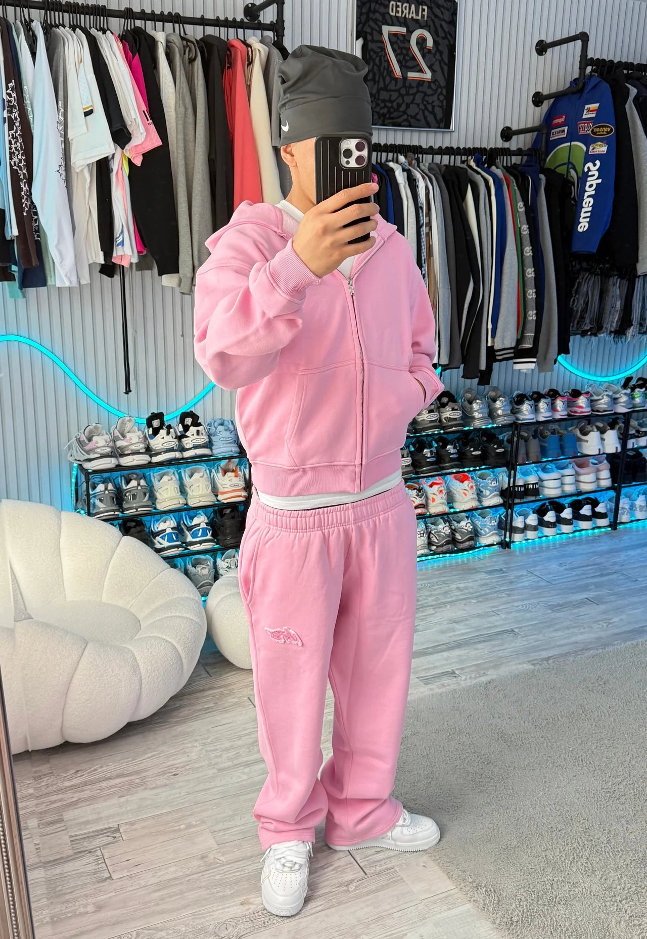 HOT PINK BASIC ZIP HOODIE
