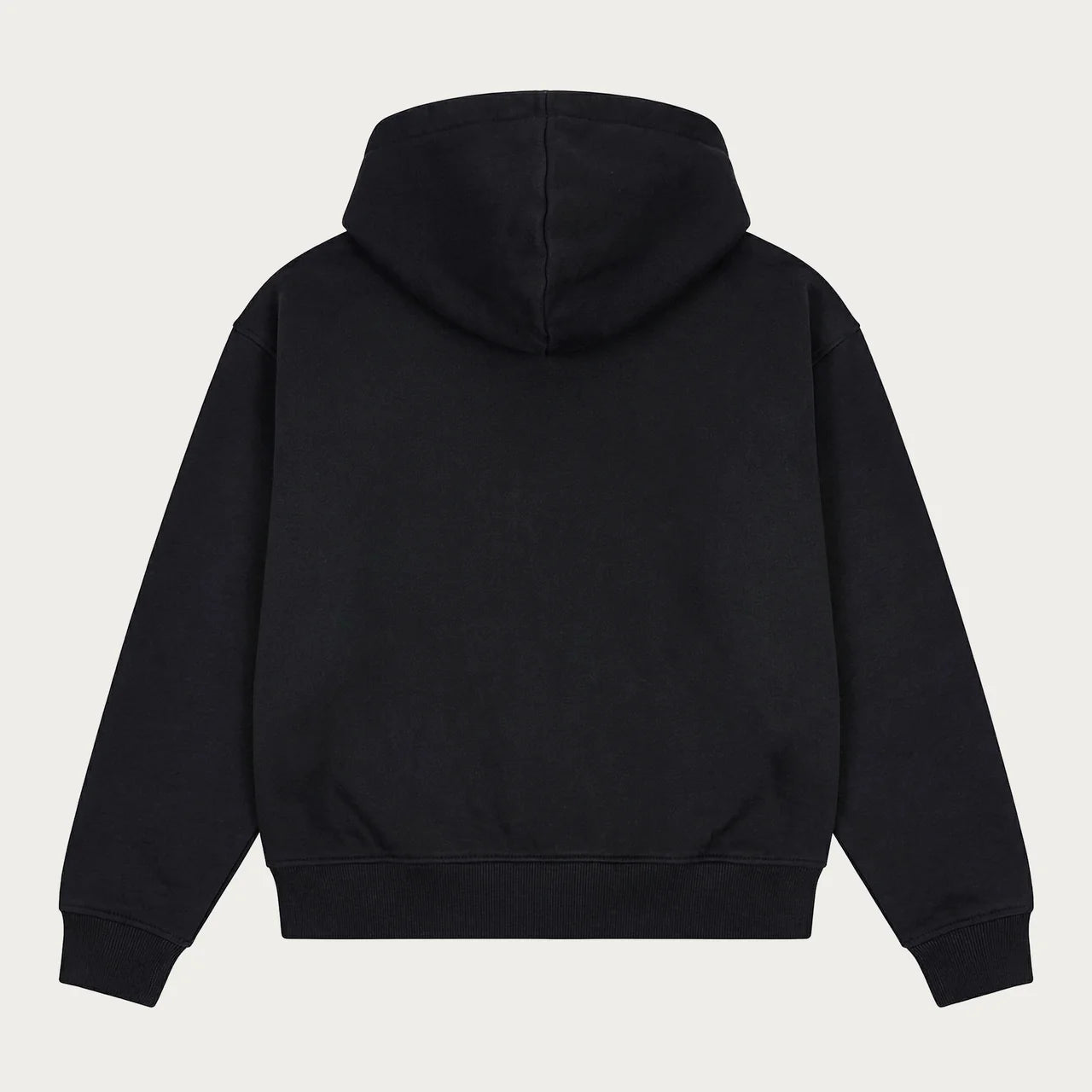 BLACK BASIC ZIP HOODIE