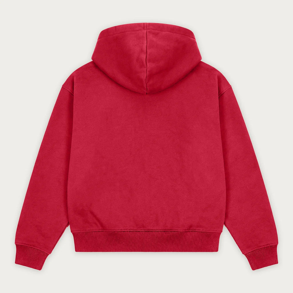 RED BASIC ZIP HOODIE