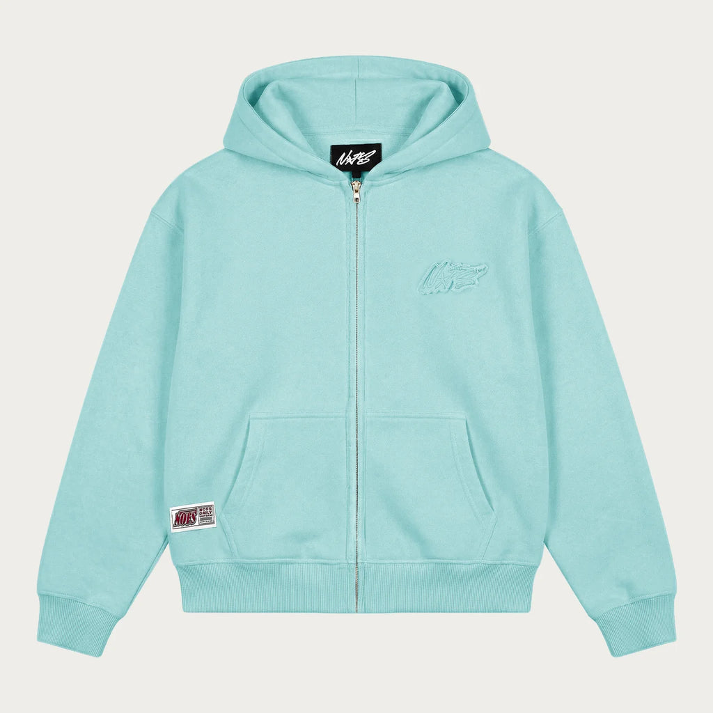 TURQUOISE BASIC ZIP HOODIE